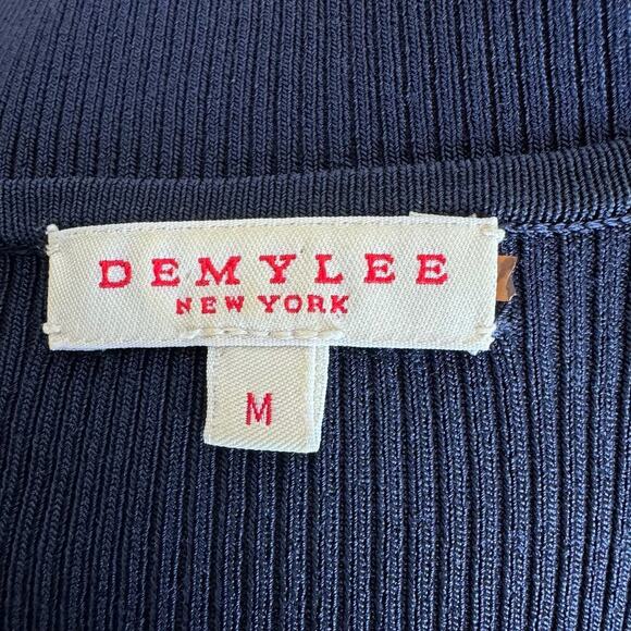 DEMYLEE Silk Knit Ribbed Navy Tank - Picture 3 of 3